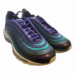 Nike Air Max Shoes Women 8.5/Youth 6.5 97 SE Iridescent (GS) Court Purple Green